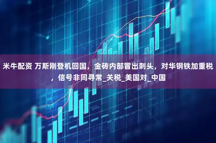米牛配资 万斯刚登机回国，金砖内部冒出刺头，对华钢铁加重税，信号非同寻常_关税_美国对_中国